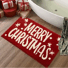 Red Christmas decorative carpet (suitable for bathroom/living room/bedroom), featuring plush flocked three-dimensional texture + strong non-slip backing + soft skin-friendly details, focusing on creating a Christmas atmosphere and practical non-slip features, suitable for Christmas party venue decoration, home holiday renewal, and cross-border Christmas gift purchasing groups. - Image 3