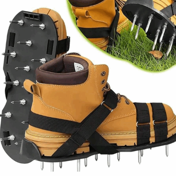 Adjustable Grass Cleats for Garden Lawns (Shoes Not Included) | Anti-Slip Steel Tines, Universal Fit for Sneakers/Boots | For Lawn Mowing, Gardening, Turf Maintenance | Ideal for Spring Planting, Summer Lawn Care, Fall Yard Cleanup