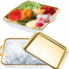 Title：2 Sets Disposable/Reusable Party Plates + Square Ice Bowls + Fresh-Keeping Trays | Stackable & Leak-Proof | For Birthday Parties, BBQs, Outdoor Picnics | Ideal for Christmas, New Year’s Eve, Summer Gatherings - Image 7