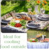 Title：2 Sets Disposable/Reusable Party Plates + Square Ice Bowls + Fresh-Keeping Trays | Stackable & Leak-Proof | For Birthday Parties, BBQs, Outdoor Picnics | Ideal for Christmas, New Year’s Eve, Summer Gatherings - Image 6