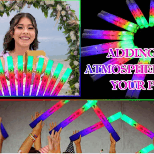 50 PCS LED Foam Sticks Party Supplies with 3 Modes Colorful Flashing