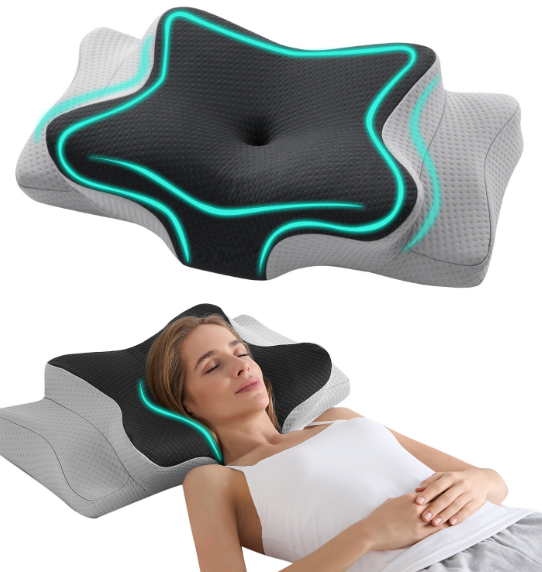 Ergonomic Height-Adjustable Memory Foam Butterfly Neck Pillow | Support for Neck Pain Relief, Sleep & Office Use