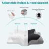 Ergonomic Height-Adjustable Memory Foam Butterfly Neck Pillow | Support for Neck Pain Relief, Sleep & Office Use - Image 5