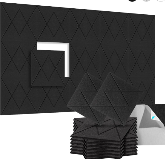 12-Piece/5-Piece Self-Adhesive High-Density Sound Insulation Panels | Noise Reduction for Home, Office & Studio