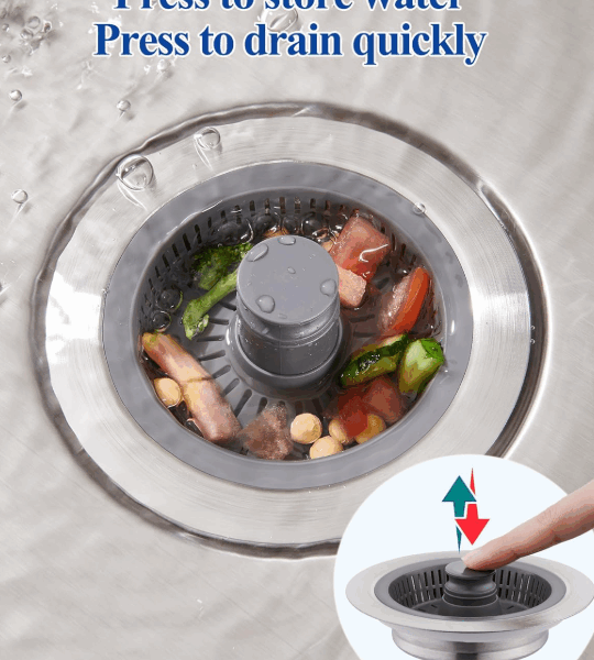 3-in-1 Pop-Up Kitchen Sink Drain Filter Plug | Anti-Clog, Strainer & Stopper | Easy to Install/Clean