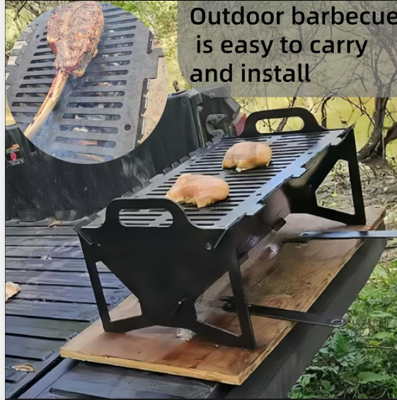 Foldable Stainless Steel Trough-Type Barbecue Grill | Portable for Camping, Picnics & Backyards