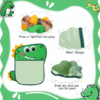 2-Piece Cute Dinosaur Bathroom Mesh Storage Bags | Suction Cup, Quick-Dry | Kids’ Bath Toy Organizer - Image 4