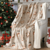 Christmas Atmosphere Decorative Blanket | Plush Fleece, Snowflake Pattern | Sofa & Bed Festive Decor - Image 7