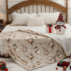 Christmas Atmosphere Decorative Blanket | Plush Fleece, Snowflake Pattern | Sofa & Bed Festive Decor - Image 4