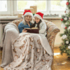 Christmas Atmosphere Decorative Blanket | Plush Fleece, Snowflake Pattern | Sofa & Bed Festive Decor - Image 3