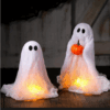 2-Piece Cute Halloween Ghost Decorations | Light-Up, Battery-Powered | Indoor/Outdoor Haunted Vibe - Image 6