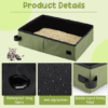 3-Piece Portable Foldable Cat Litter Container | Waterproof, Leak-Proof | Travel & Home Use - Image 5