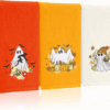 3-Piece Halloween Handkerchief Set | Cute Ghost/Pumpkin Embroidery | Cotton, Reusable - Image 7