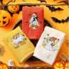 3-Piece Halloween Handkerchief Set | Cute Ghost/Pumpkin Embroidery | Cotton, Reusable - Image 4