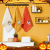 3-Piece Halloween Handkerchief Set | Cute Ghost/Pumpkin Embroidery | Cotton, Reusable - Image 3