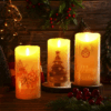 3-Piece Christmas Flameless Candle Set | Flickering LED, Timer | Festive Gift & Decor - Image 2