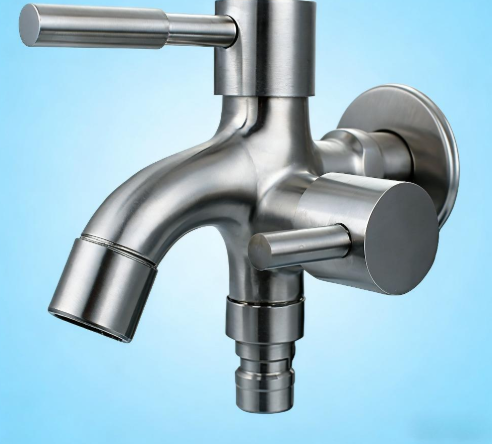 1/2 Inch Interface 304 Stainless Steel Dual-Purpose Faucet for Washing Machine, Laundry Room, Mop Pool, Double Handle Replacement (Color: A)