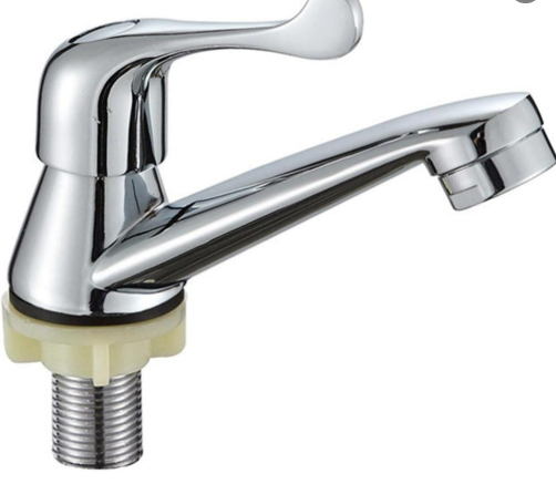 There is a single zinc alloy bathroom sink faucet, a cold water faucet for the kitchen, bathroom, toilet, bathtub, and washbasin.