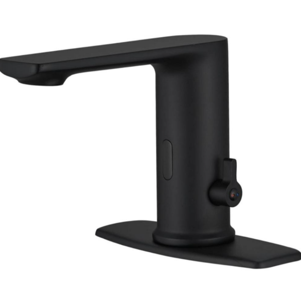 Touchless Sensor Faucet with Automatic Temperature Control & Hands-Free Operation - Commercial/Residential Grade Stainless Valve Core, Alloy, Deck Plate (1-Hole/3-Hole) for Bathroom Sink or Kitchen - Modern Black Faucet