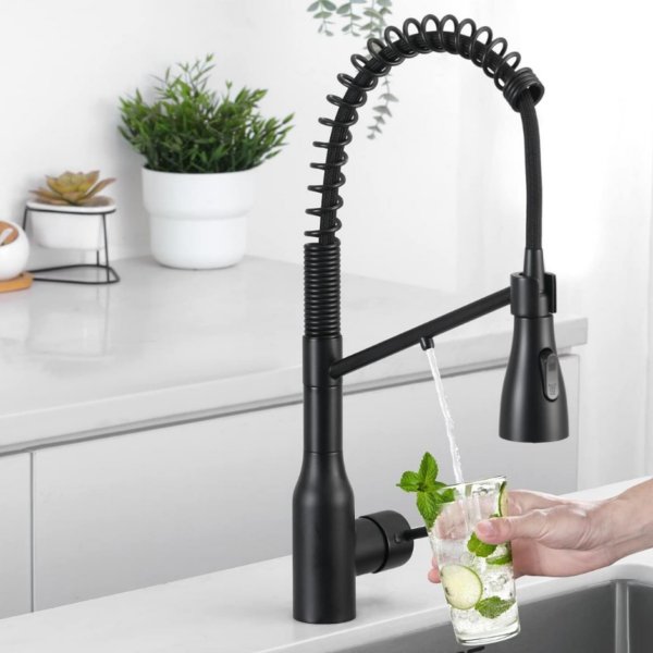 1 Kitchen Faucets with Water Filter Spout 3-Way Drinking Water Faucet - Single Handle Black Kitchen Faucets with Pull Down Sprayer