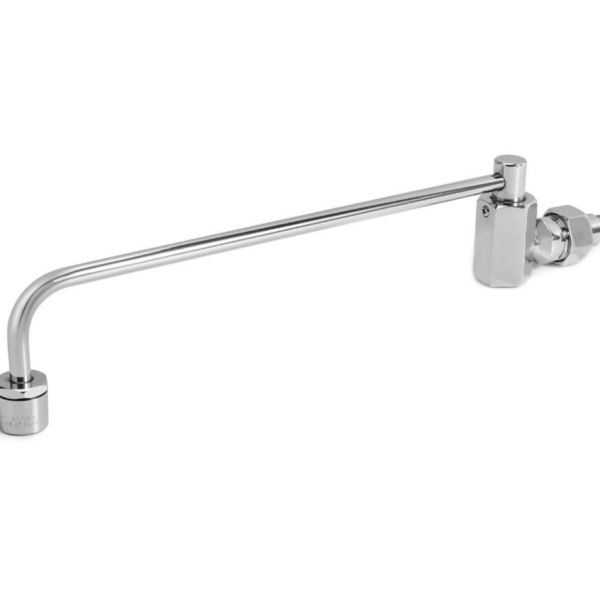 Swing Spout Brass Wok Range Faucet, 3/8" NPT Male Inlet, Commercial Grade Wall Mounted Kitchen Sink Faucet with 12" Swivel Spout